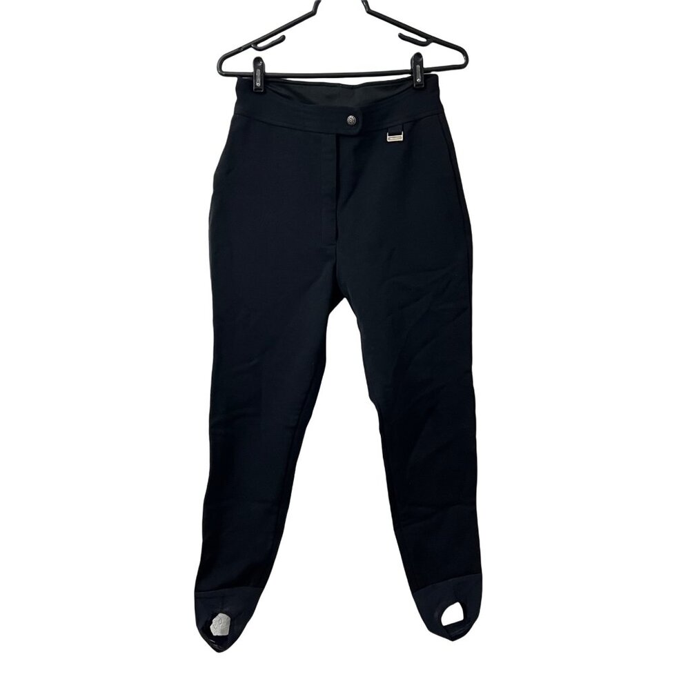 Vintage Edelweiss Black Womens Ski Snow Pants Stirrups USA Size 12